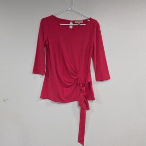 Philosophy 3/4 Sleeve Blouse with Ties Fuchsia Pink Size Small